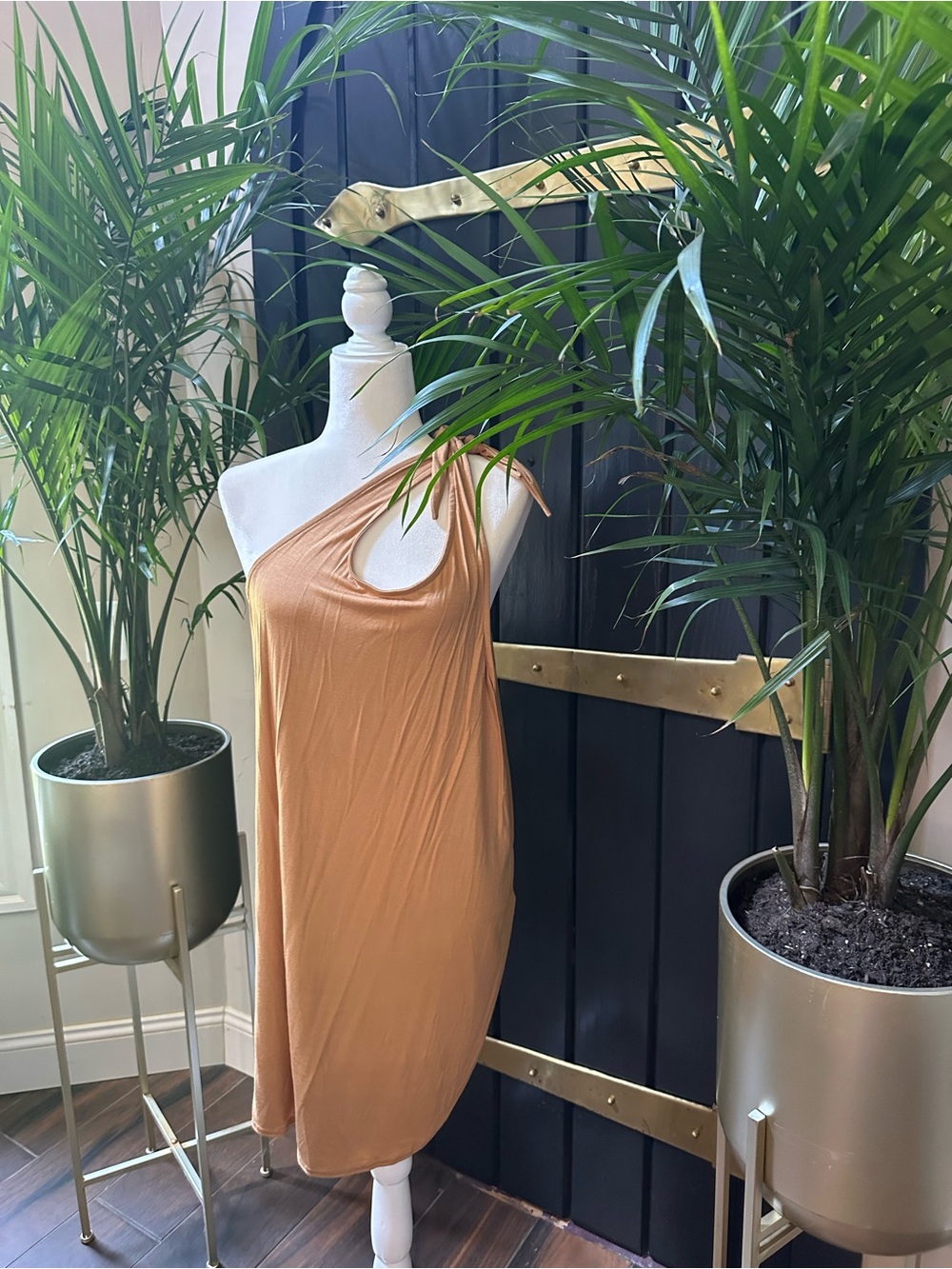 Free People Beach FP New W/Out tags Carmel Coverup dress shirt one shoulder M - Picture 1 of 5